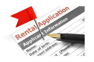 Rental application with red flag